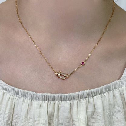 [Love Lucky]COLLIER FORCE 10 DIAMANT OR ROSE