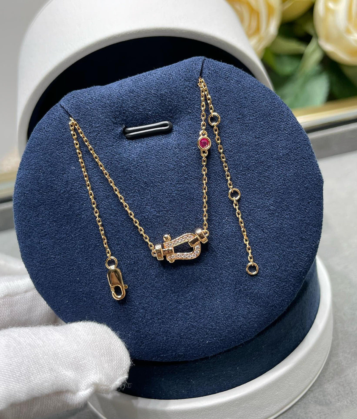 [Love Lucky]COLLIER FORCE 10 DIAMANT OR ROSE