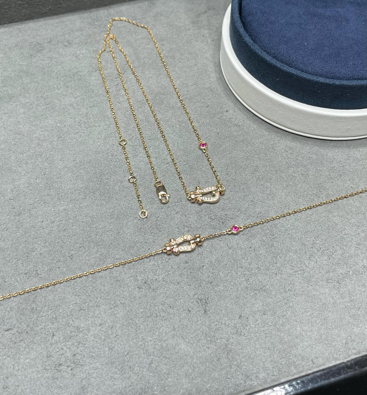 [Love Lucky]COLLIER FORCE 10 DIAMANT OR ROSE