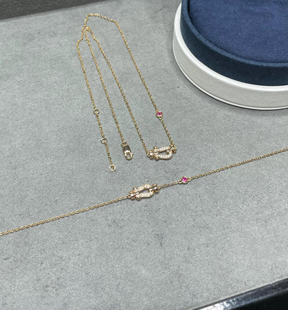 [Love Lucky]COLLIER FORCE 10 DIAMANT OR ROSE