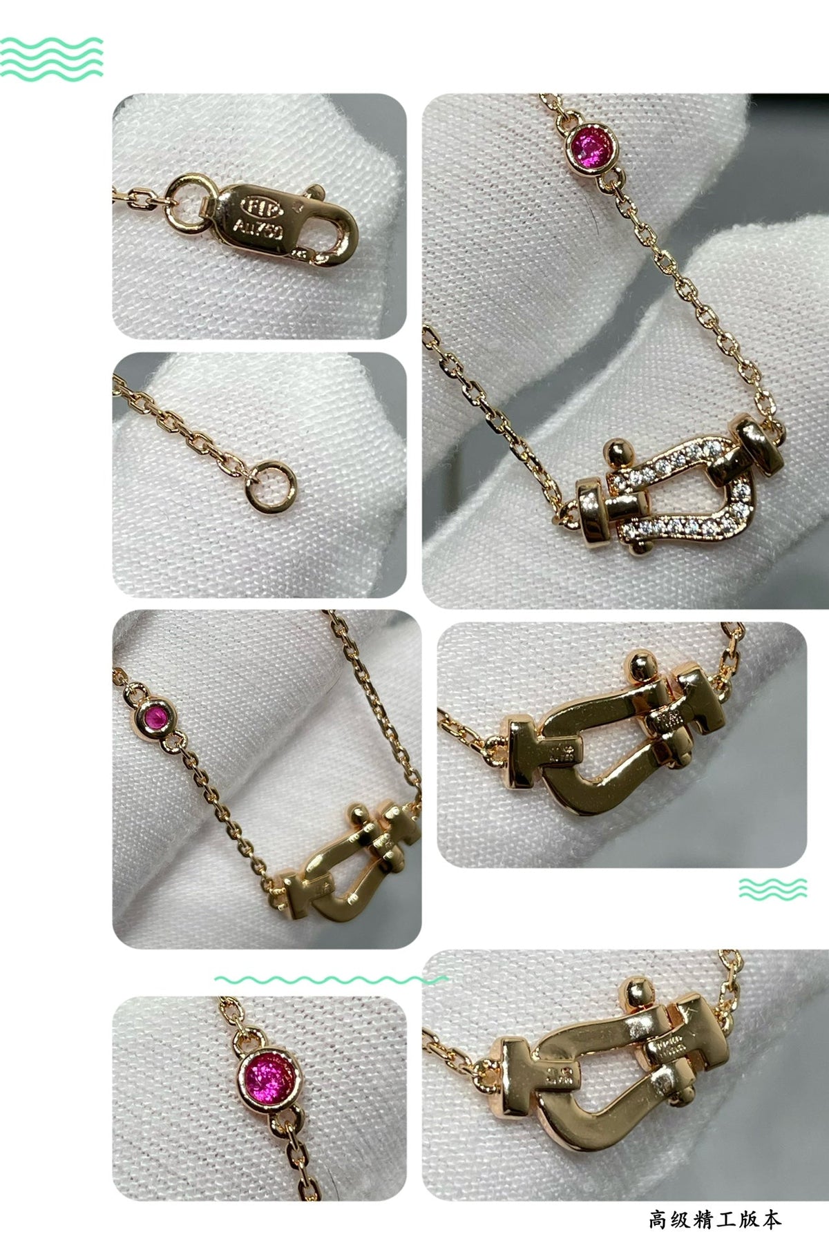 [Love Lucky]COLLIER FORCE 10 DIAMANT OR ROSE