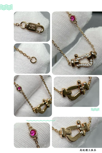 [Love Lucky]COLLIER FORCE 10 DIAMANT OR ROSE
