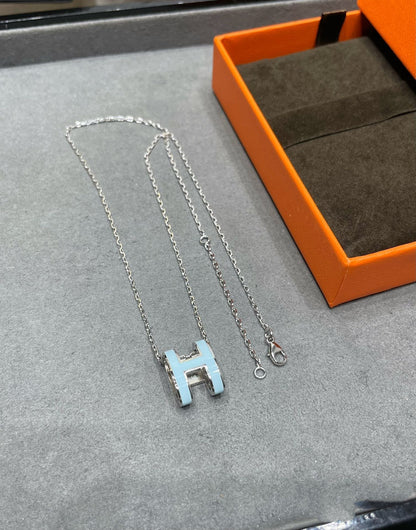 [Love Lucky]POP H SKY BLUE NECKLACE