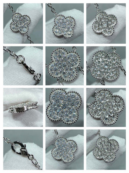 [Love Lucky]COLLANA CLOVER 6 MOTIVI CON PAVÉ DI DIAMANTI