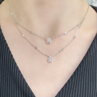[Love Lucky]COLLIER MY TWIN 2 RANGS DIAMANTS