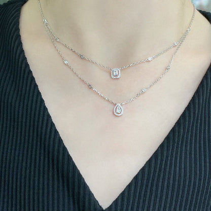 [Love Lucky]COLLIER MY TWIN 2 RANGS DIAMANTS