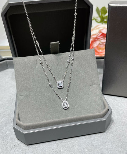 [Love Lucky]COLLIER MY TWIN 2 RANGS DIAMANTS