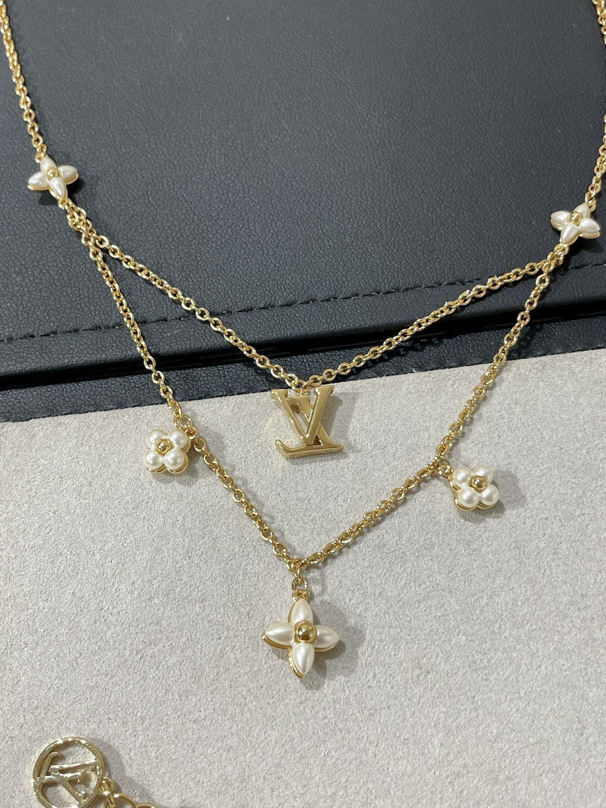 [Love Lucky]FLOWERGRAM GOLD MOP DOUBLE ROW NECKLACE