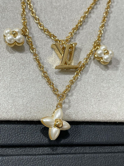 [Love Lucky]FLOWERGRAM GOLD MOP DOUBLE ROW NECKLACE