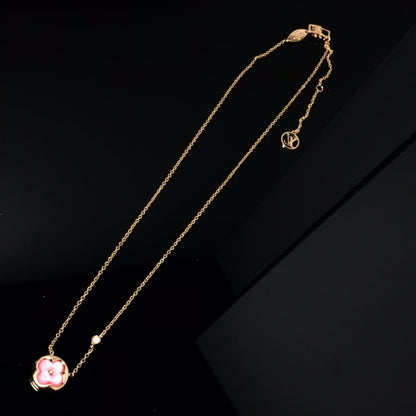 [Love Lucky]COLLANA COLOR BLOSSOM IN ORO GIALLO CON MADREPERLA ROSA