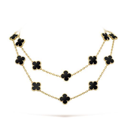 [Love Lucky]COLLIER CLOVER 20 MOTIFS ONYX