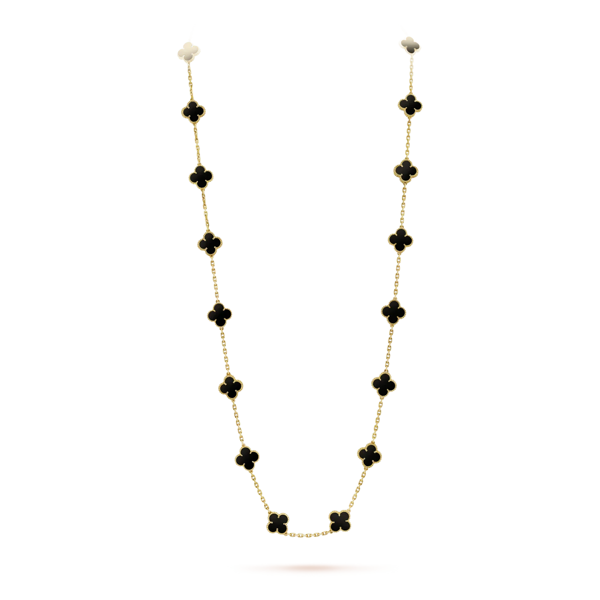 [Love Lucky] COLLAR DE ÓNIX CON 20 MOTIVOS DE TRÉBOL