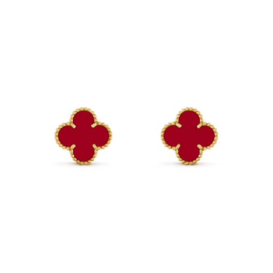 [Love Lucky]CLOVER MEDIUM 1 MOTIFS CARNELIAN  EARRINGS