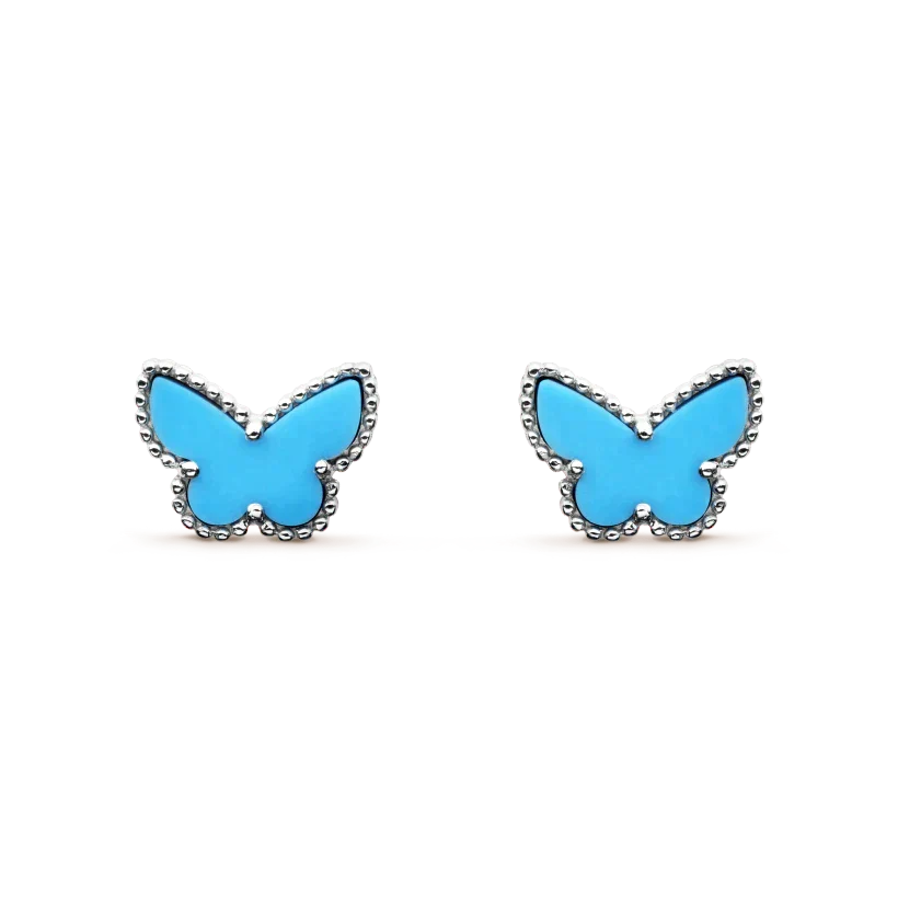 [Love Lucky]BUTTERFLY TURQUOISE EARRINGS SILVER