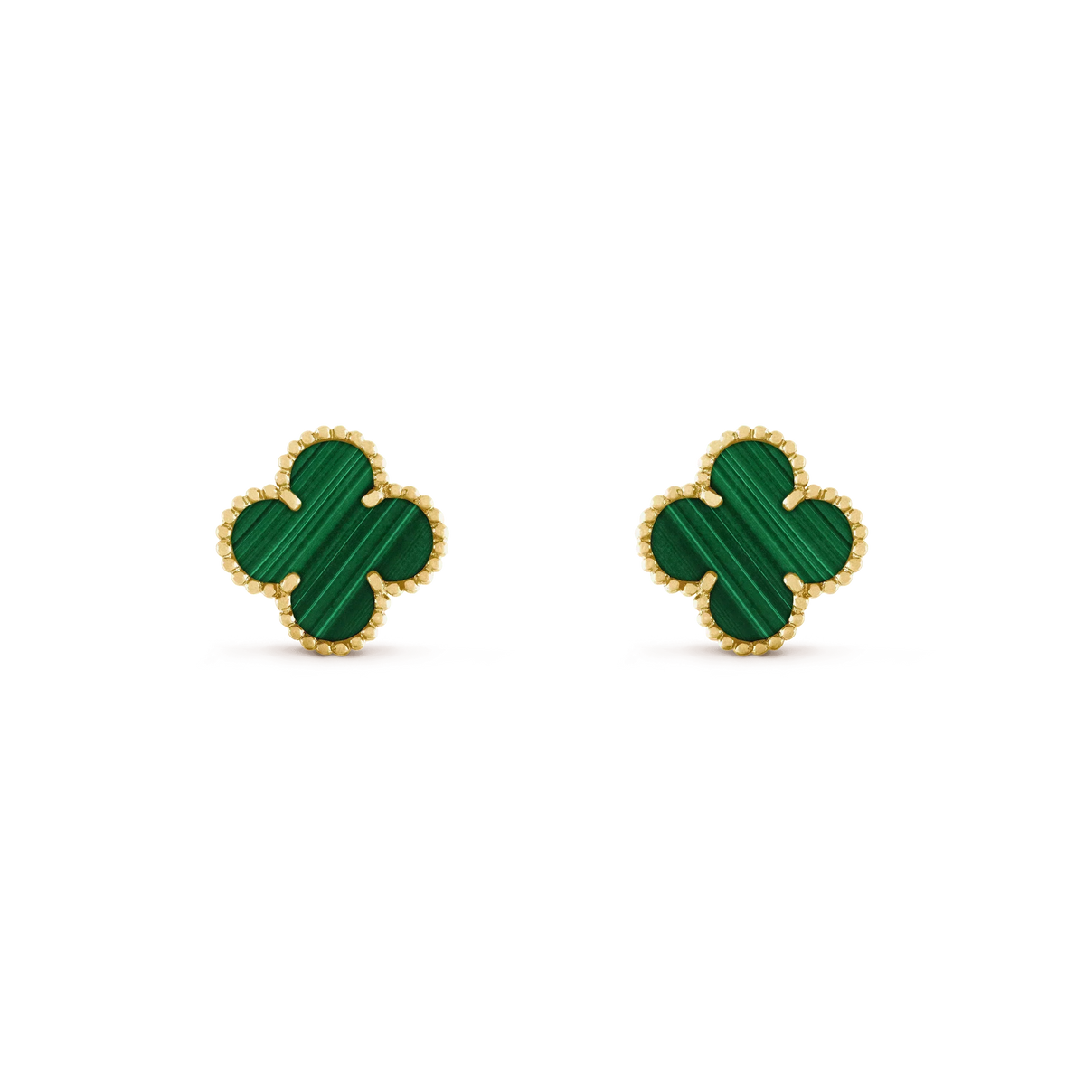 [Love Lucky]CLOVER MEDIUM 1 MOTIFS MALACHITE  EARRINGS