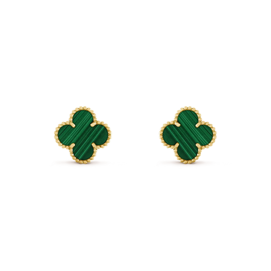 [Love Lucky]CLOVER MEDIUM 1 MOTIFS MALACHITE  EARRINGS