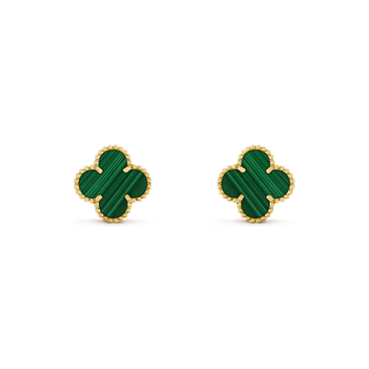 [Love Lucky]CLOVER MEDIUM 1 MOTIFS MALACHITE  EARRINGS