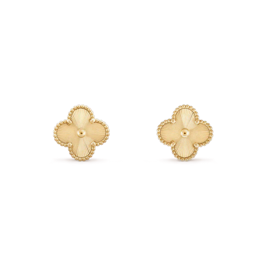 [Love Lucky]CLOVER MINI 9.5MM LASER EARRINGS
