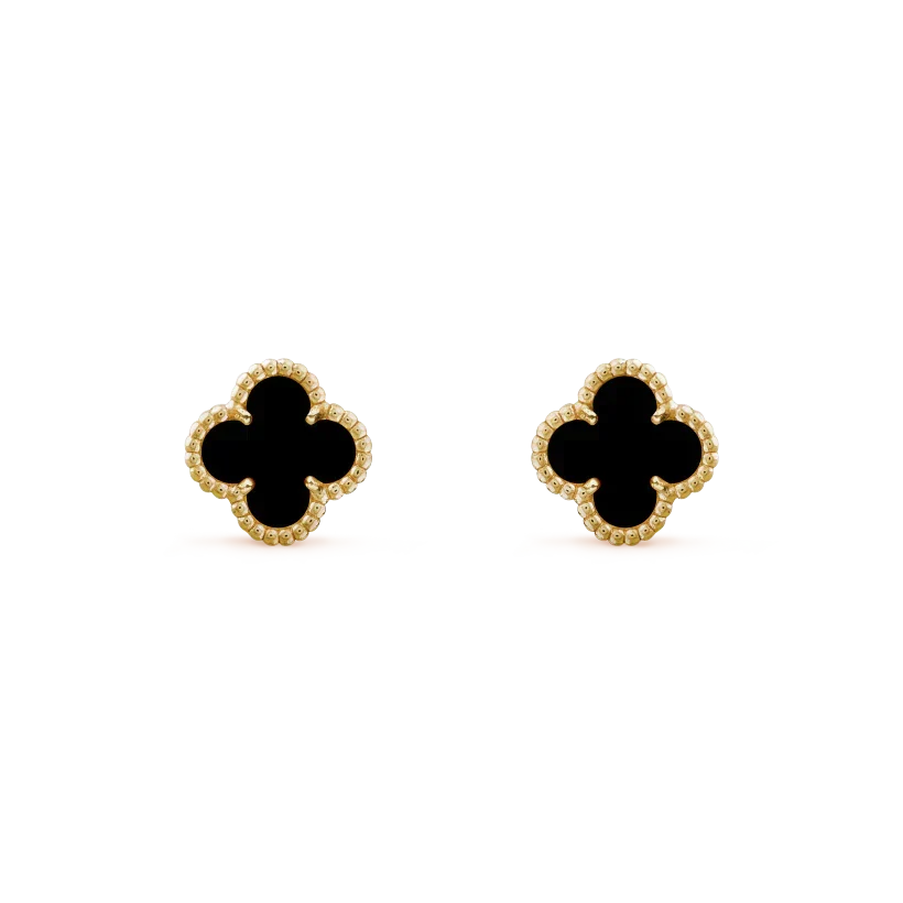[Love Lucky]CLOVER MINI 9.5MM BLACK MOP EARRINGS