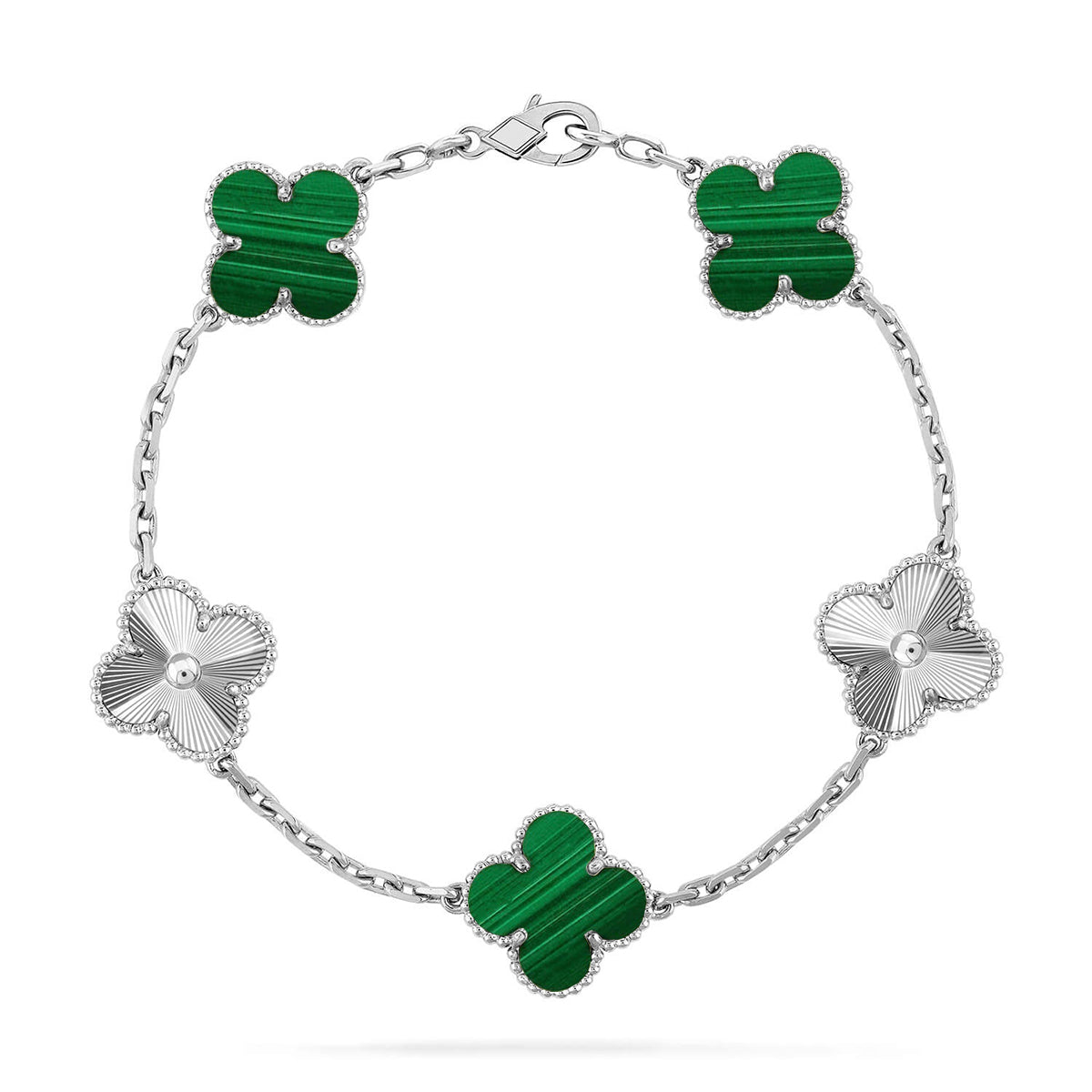 [Love Lucky] CLOVER 5 MOTIF MALACHITE BRACELET COLLECTION