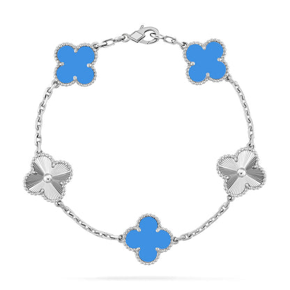 [Love Lucky] CLOVER 5 MOTIF BLUE AGATE BRACELET COLLECTION