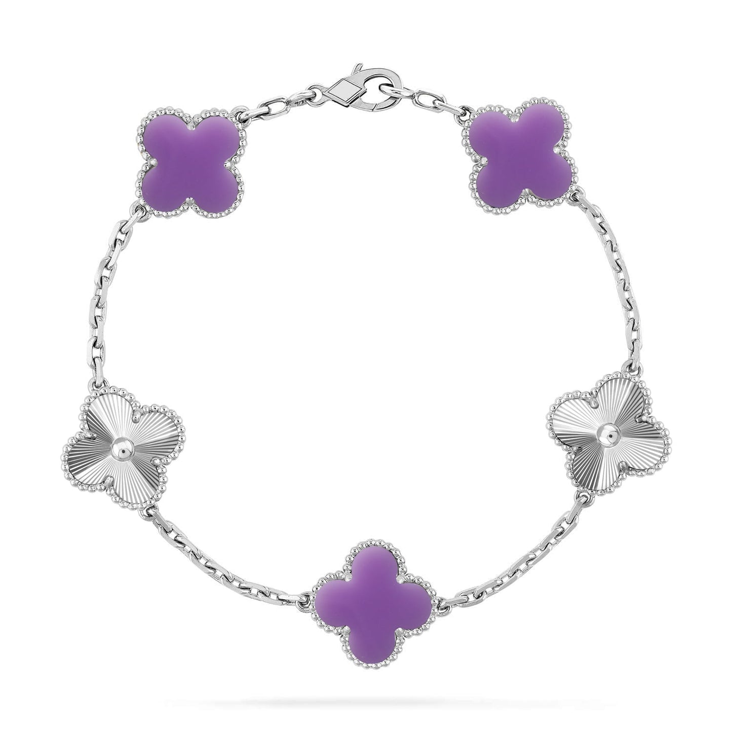 [Love Lucky]CLOVER 5 MOTIF LIGHT PURPLE BRACELET COLLECTION