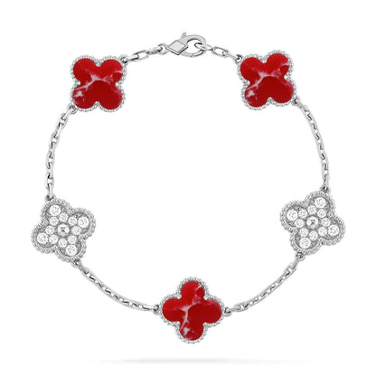 [Love Lucky]CLOVER 5 MOTIF RED PATTERN BRACELET COLLECTION