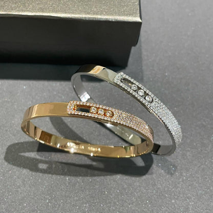 [Love Lucky]Move Noa Rose Gold Pavé Diamond Bangle Bracelet
