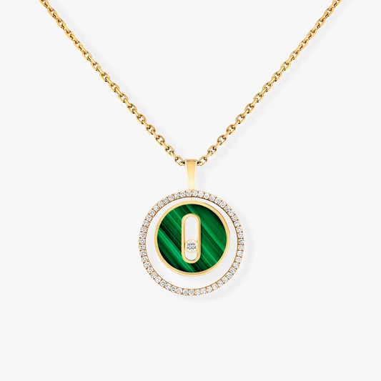 [Love Lucky]LUCKY MOVE 1 DIAMOND MALACHITE GOLD DIAMOND NECKLACE