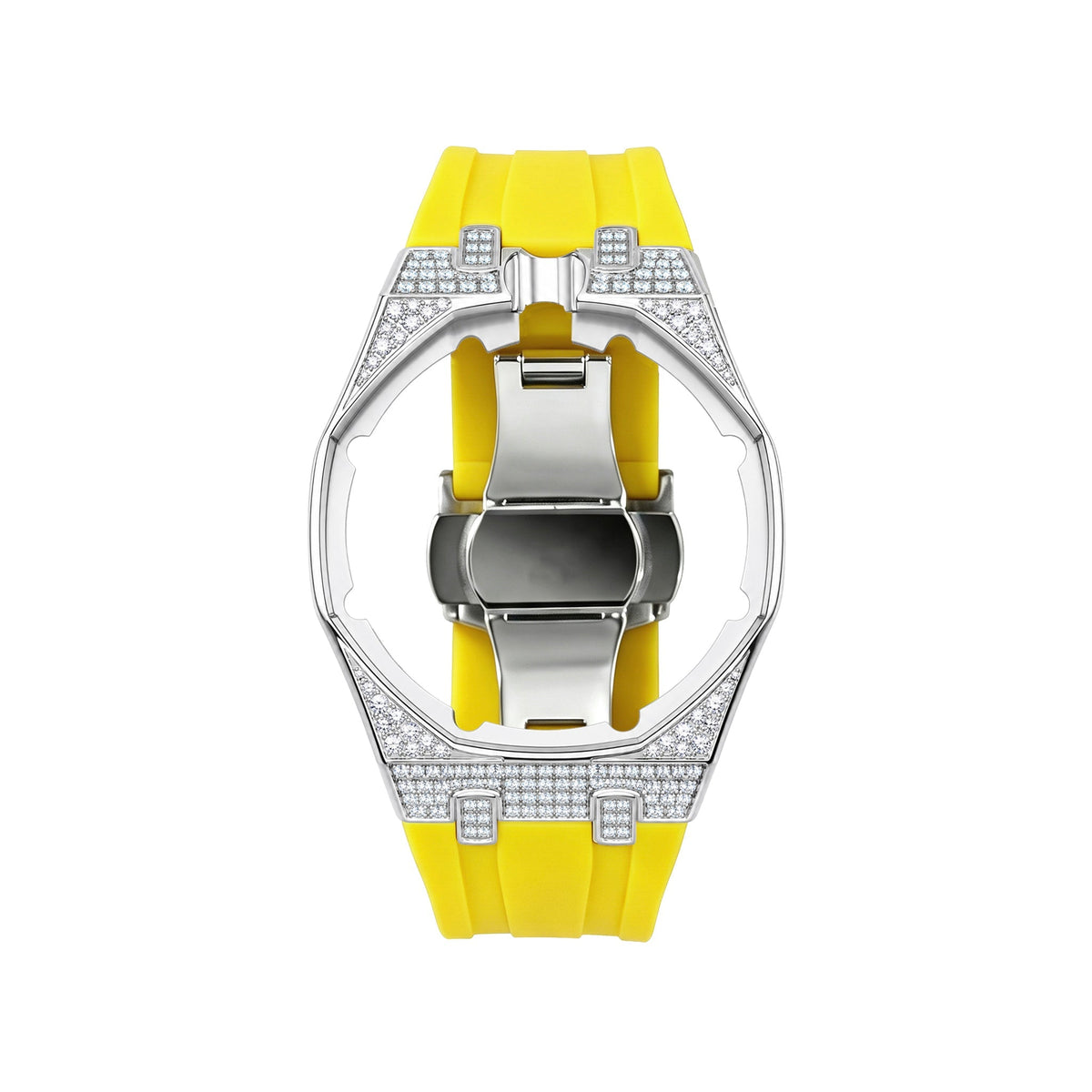Royal Oak Pop exclusivo con caja de acero, diamantes (moissanita) y correa de silicona