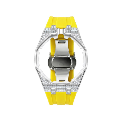 Royal Oak Pop exclusivo con caja de acero, diamantes (moissanita) y correa de silicona