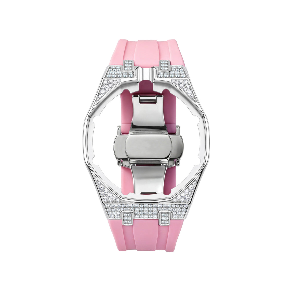Royal Oak Pop exclusivo con caja de acero, diamantes (moissanita) y correa de silicona