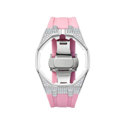 Royal Oak Pop exclusivo con caja de acero, diamantes (moissanita) y correa de silicona