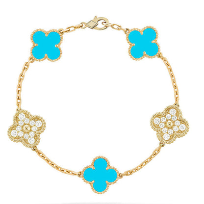 [Love Lucky] CLOVER 5 MOTIF TURQUOISE BRACELET COLLECTION