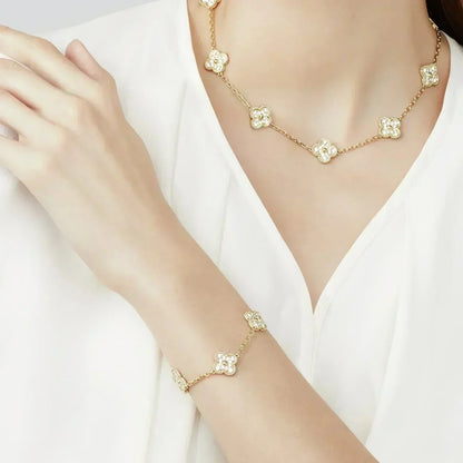 [Love Lucky] CLOVER 5 MOTIF FULL DIAMOND BRACELET COLLECTION