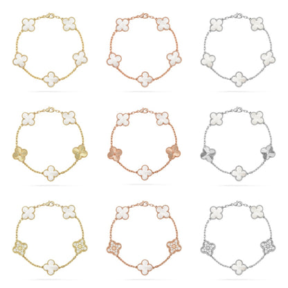 [Love Lucky]CLOVER WHITE PEARL MOP 5 MOTIF BRACELET COLLECTION