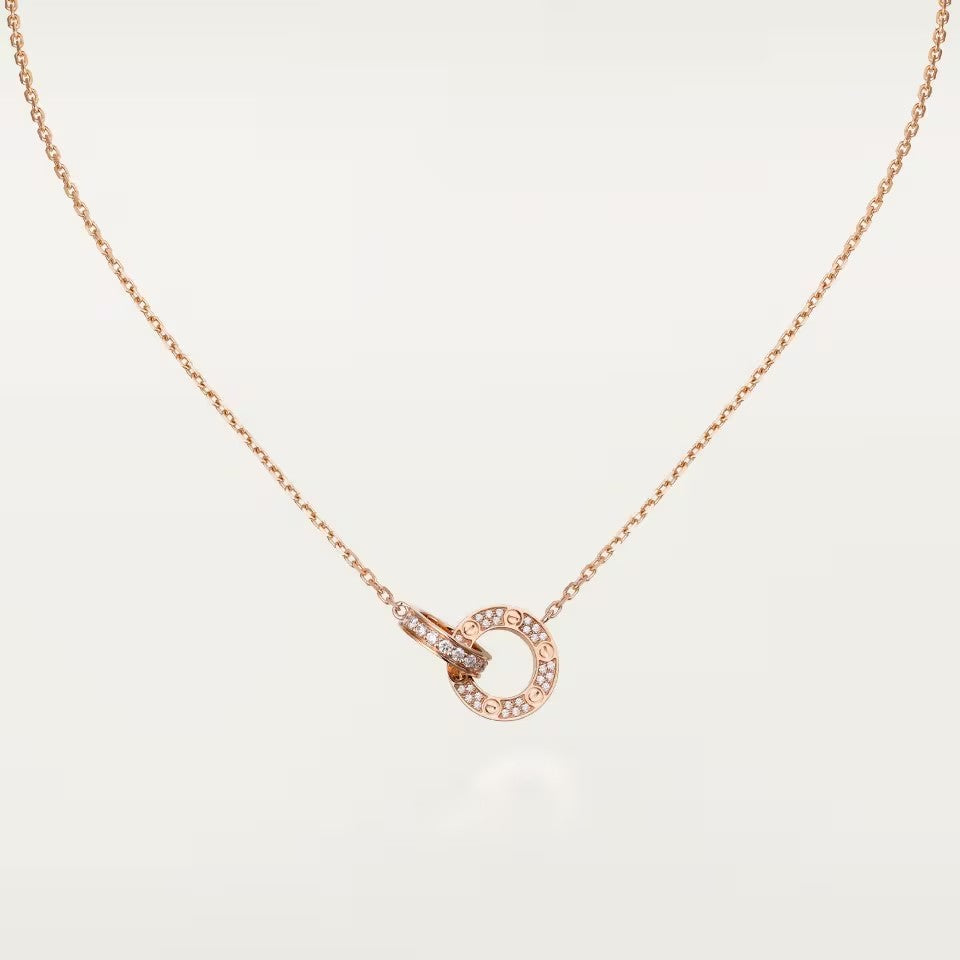 [Love Lucky]LOVE  FULL DIAMOND PENDANT NECKLACE