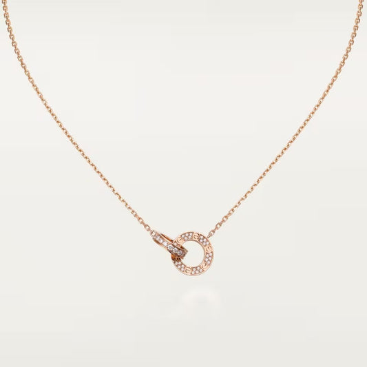 [Love Lucky]LOVE  FULL DIAMOND PENDANT NECKLACE