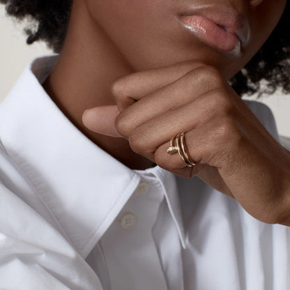 [Love Lucky]JUSTE RING 4.8MM HALF DIAMOND