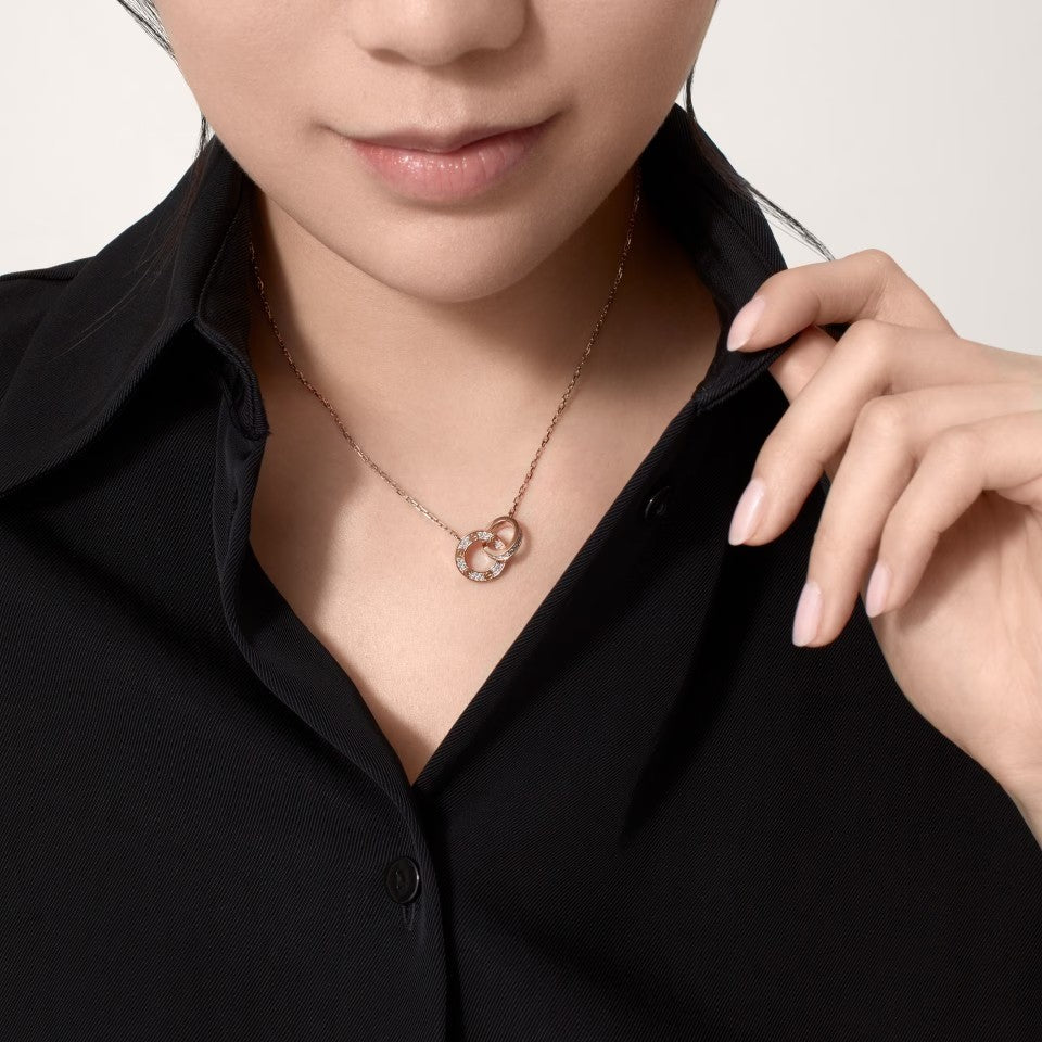 [Love Lucky]LOVE  FULL DIAMOND PENDANT NECKLACE