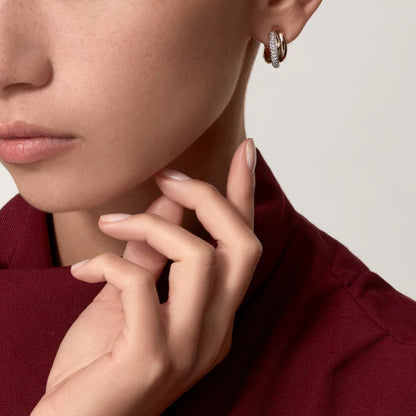 [Love Lucky]TRINITY HALF DIAMOND  CLASSIC EARRINGS