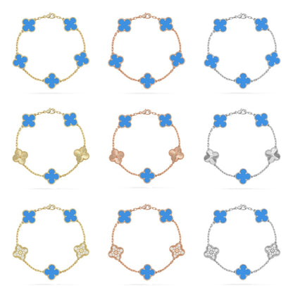 [Love Lucky] CLOVER 5 MOTIF BLUE AGATE BRACELET COLLECTION
