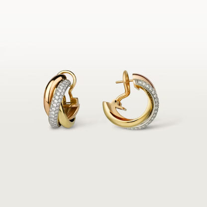 [Love Lucky]TRINITY HALF DIAMOND  CLASSIC EARRINGS