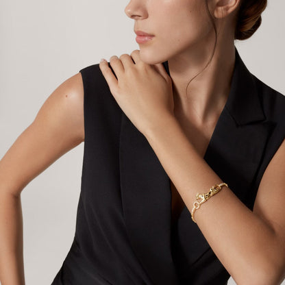 [Love Lucky]PANTHERE HALF DIAMOND ON CHAIN BRACELET