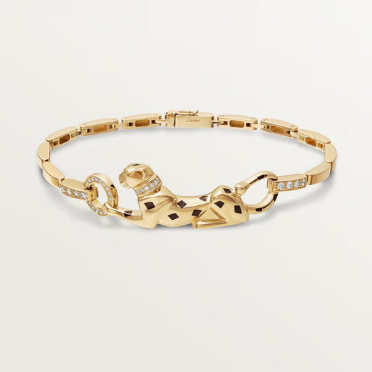 [Love Lucky]PANTHERE HALF DIAMOND ON CHAIN BRACELET