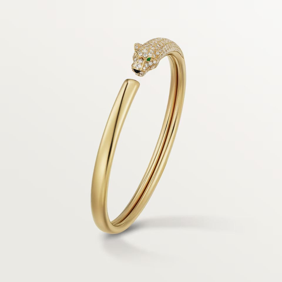 [Love Lucky]PANTHERE HALF DIAMOND OPEN BRACELET