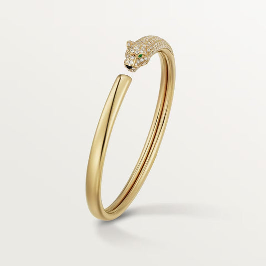[Love Lucky]PANTHERE HALF DIAMOND OPEN BRACELET