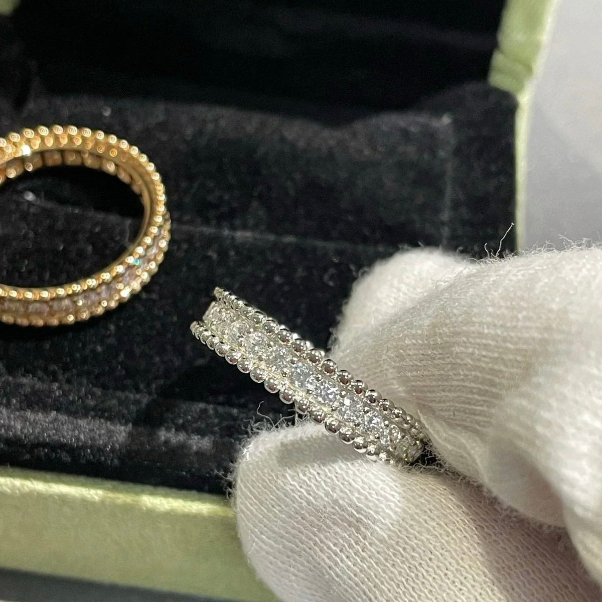 [Love Lucky]BAGUE PERLEE DIAMANT ARGENT