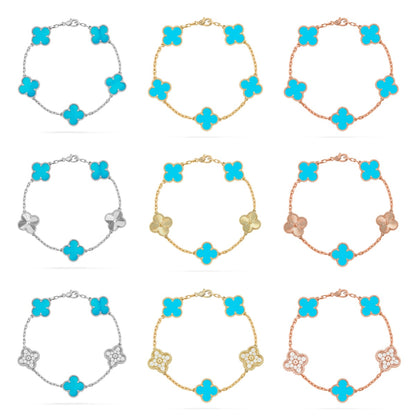 [Love Lucky] CLOVER 5 MOTIF TURQUOISE BRACELET COLLECTION