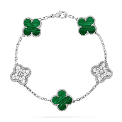 [Love Lucky] CLOVER 5 MOTIF MALACHITE BRACELET COLLECTION